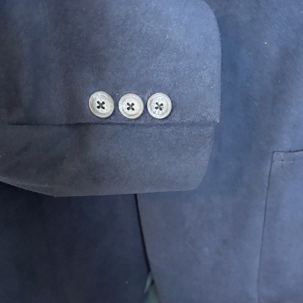 Vintage Neiman Marcus Microsuede Blazer Made in USA 1980s‎ Navy